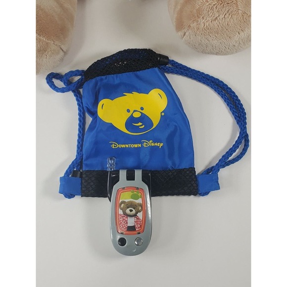 Build a bear Workshop bear with fish Hawaiian shirt drawstring bag and phone - Picture 2 of 11